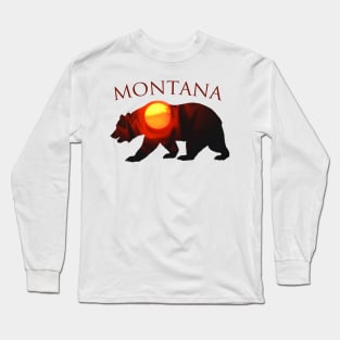 Montana Sunrise Grizzly Bear Long Sleeve T-Shirt